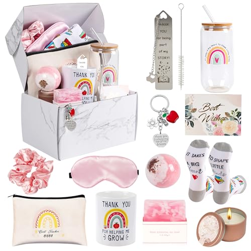 14 pcs Teacher Appreciation Gift Set Christmas Gifts Teacher Gifts Box for Women Best Teacher Gifts for Women Funny Thank You/Retirement/Christmas/Birthday Baskets Gifts for Teachers (Style--2)