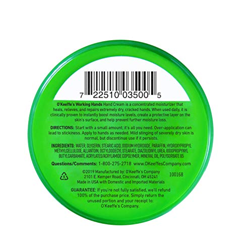 O'Keeffe's K0350002-7 Working Hands Hand Cream in Jar (7 Pack), 3.2 oz