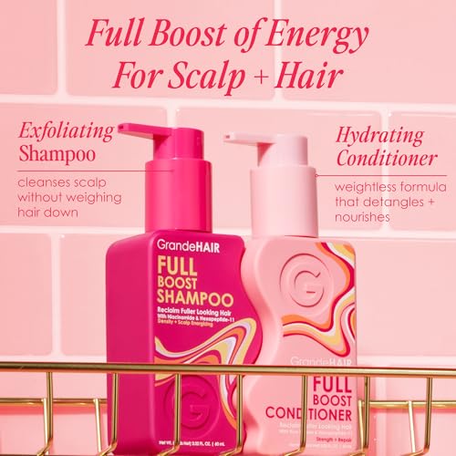 Grande Cosmetics GrandeHAIR Full Cleanse Travel Kit - Travel Size Shampoo & Conditioner - for Healthier, Fuller-Looking Hair