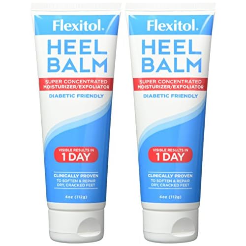 Flexitol Heel Balm 4 Oz Tube (Pack of 2), Rich Moisturizing & Exfoliating Foot Cream. Fast Relief of Rough, Dry & Cracked Skin on Heels/Feet. For Daily Use and Pedicures. Diabetic Safe and Effective