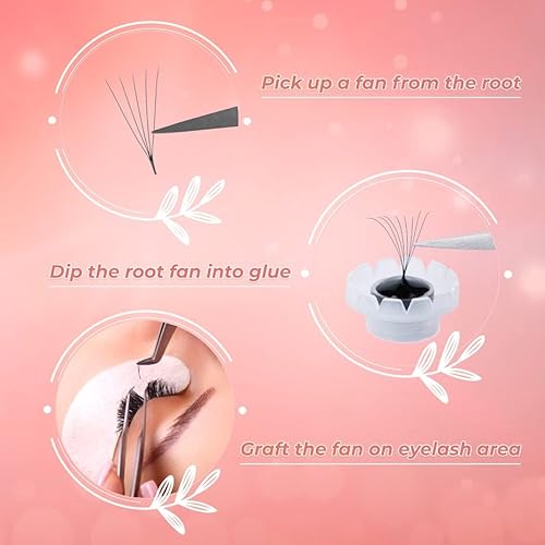 500 Eyelash Extension Promade 4D to 16D Not Premade, Ultra Lash Fans 0.03/0.05/0.07mm Thickness, C D Curl Lashes, 8 - 16mm Length for Easy Volume Individual Eyelash Extensions Clusters DIY(6D-0.07-C (8mm))