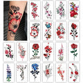Flower Series 20 Sheets Color Temporary Tattoos for Women and Girls Fake Tattoo Stickers