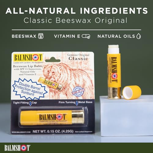 BALMSHOT Lip Balm Two Pack of Classic & Cool Mint