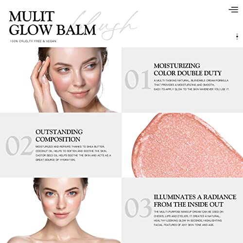bayfree Cream Blush for Cheeks Radiant Finish, Hydrating, Creamy, Lightweight & Blendable Color, Vegan & Smooth Lip Color Balm, Hydrating Vitamin E