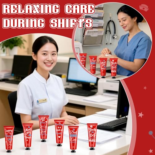 Leelosp 48 Pcs Nurse Hand Cream Nurse Week Gift for Women Nursing Appreciation Gifts Mini Hand Lotion Bulk Travel Size Moisturizing for Nursing Student Medical Assistant CNA Week, 6 Plant Fragrance