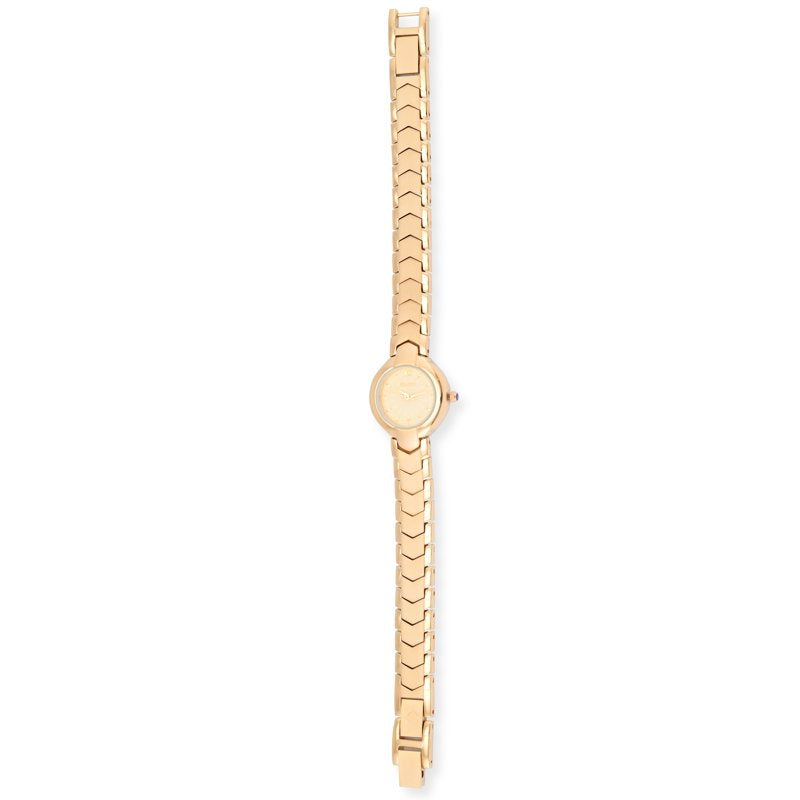 Women's Gold Analog Watch with Bracelet Strap - Elegant Waterproof Timepiece