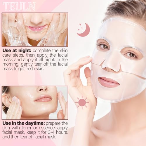 Bio-Collagen Face Mask, 8 Pack Real Deep Hydrating Collagen Overnight Mask, Pore Minimizing, Elasticity Improvement, Face Masks Skincare, Facial Sheet Masks for Skin care and Moisturizing.