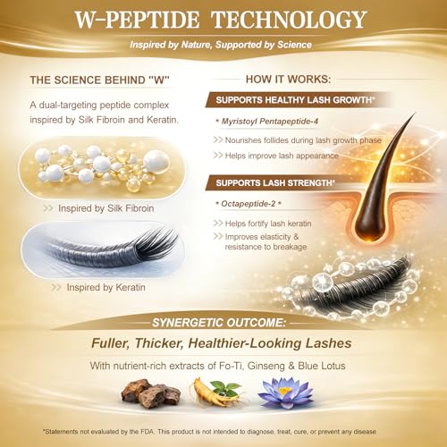 Lash Serum for Eyelash Growth ? Visible Results in 7 Days, Powered by W-Peptide Technology, Fuller-Looking Lashes, Hormone-Free & Gentle for Sensitive Eyes, 3ml (0.1 fl oz)