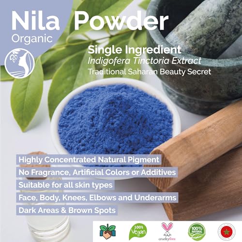 Fatima's Garden Pure Nila Indigo Powder 200g - Natural Moroccan Face & Hair Care Powder for Exfoliating and Moisturizing