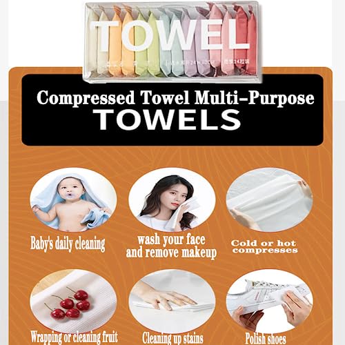 AS1 SA2 AO3 Aqua Peeling Solution and Compressed Towel Tablet Portable Face Towel Washcloth Reusable 28 Pack Wet