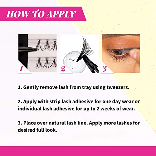 Andrea Knot-Free Naturals Individual Lashes - Short, Black, Natural Look DIY Lash Clusters, Reusable Eyelash Extensions for Daily Wear, 2 Pack