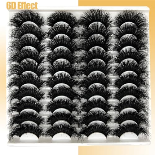 Mink Lashes Fluffy 3D Volume Dramatic Lashes Faux Mink 25mm Big Long Cat Eye Full Strip Eyelashes Pack Wispy 20mm False Eyelashes Bulk