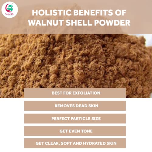 Ground Walnut Shells/Walnut Shell Powder 8oz | Great for Face Scrub | Natural Exfoliant for Soap Making | by Yogi's Gift ¢ç
