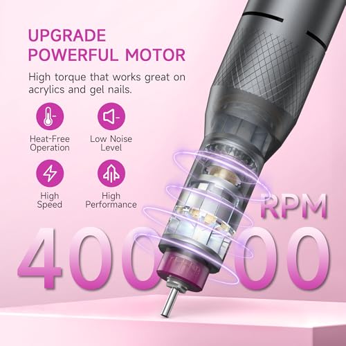 Electric Nail Drill Professional,Handheld UV Nail Lamp for Gel Polish,Home Nail Salon Tool Set