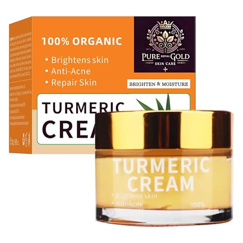Organic Turmeric Cream, Brightening and Anti-Acne Facial Moisturizer, Skin Repair Treatment