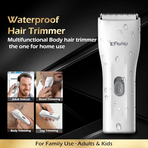 Electric Body Hair Trimmer for Men, Handy Ball Trimmer Groin & Pubic Hair Trimmer for Men, Rechargeable Waterproof Body Shaver Groomer for Men for Travle, White