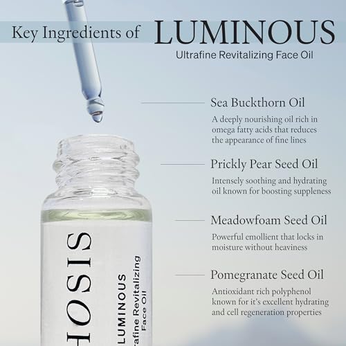 Luminous Ultrafine Revitalizing Face Oil for Women ? Lightweight Facial Glow Elixir with Sea Buckthorn, Prickly Pear, Pomegranate & Meadowfoam ? 3 ml (Trial Size - 3-4 uses per bottle)