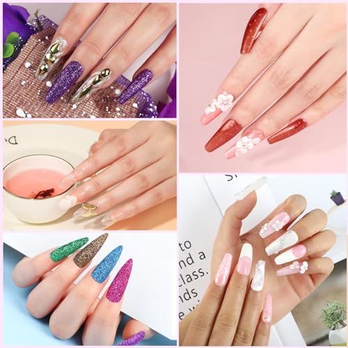 Acrylic Nail Kit with Everything for Beginner with Drill and U V Light Professional Nails Acrylic Set 12Pcs Decoration Powder Art Starter Mother's Day Gifts for Women Mom DIY