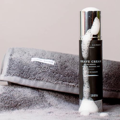 Daimon Barber Age Defence Shave Cream for Men, Moisturises, Reduces Shaving Irritation and Improves the Appearance of Tired Skin, with Coconut Oil and Aloe Vera 100ml