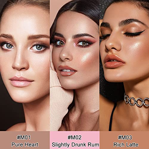 Erinde 4 Colors Eyeshadow Palette, Matte Shimmer Quartet, High Pigmented, Long Lasting, Ultra-Blendable, Rich Colors with Velvety Texture Eye Makeup Palette with Mirror, Great for Travel M03#
