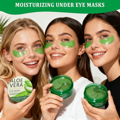 firstfly Under Eye Patches - 60 PCS Aloe Vera Eye Masks for Dark Circles and Puffiness, Hydrating Eye Mask Skincare, Stocking Stuffers, Eye Patches for Women Reduce Wrinkles and Fine Lines