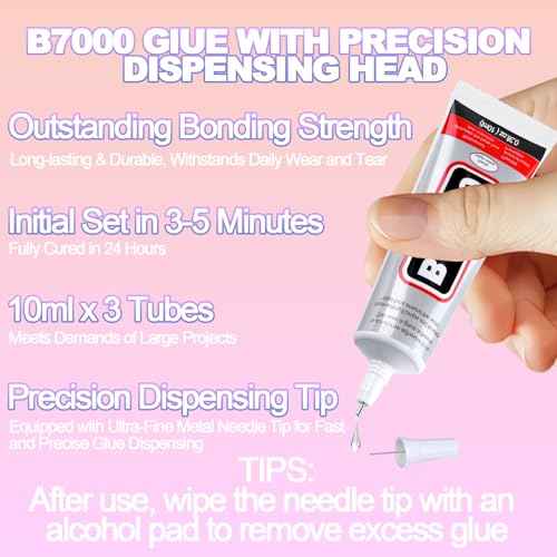 40000+Pcs Resin Jelly Rhinestones for Bedazzling, 3mm Multicolor Flat Back Gems Bedazzler Kit with 3Pcs 10ml B7000 Jewelry Glue, Colorful Bulk Jewels for Book Shoes Crafts Tumblers Nail Art DIY