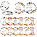 Sintuff 12 Pcs Inspirational Compact Mirror Bulk Thank You Gift Appreciation Gift Pocket Mirror for Women Folding Handheld Double Sided Mirror 1x/2x Gift for Women Coworker Employee Nurse