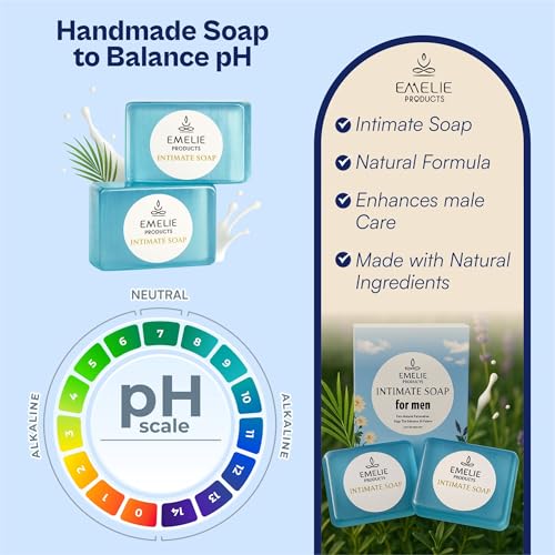 Men¡¯s Intimate Bar Soap pH Balanced ? 2 Pack (100g Each) Cold Process Botanical Cleanser ? Gentle Daily Intimate Wash for Men with Natural Ingredients, Premium Intimate Hygiene for Daily Use