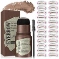 Eyebrow Stamp and Eyebrow Stencil Kit, Eye Brow Stencil Kit for Beginners 24 Reusable and Washable Eyebrow Shaping Kit, Brow Stencil and Stamp Kit Smudge-Proof & Long-Lasting (Medium Brown)