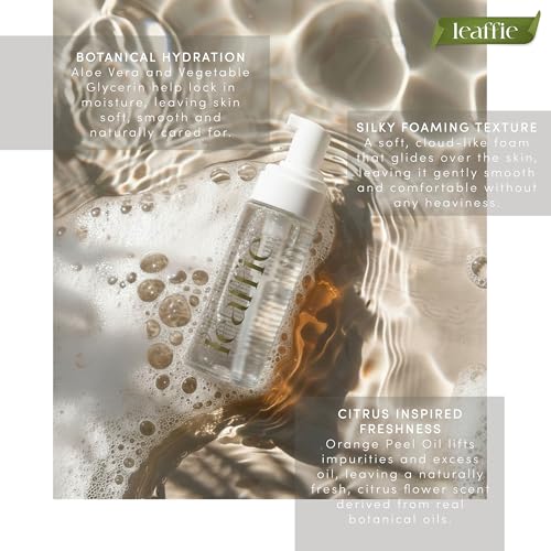 Purifying Facial Cleansing Foam, Gentle Daily Cleanser with Aloe Vera & Orange Peel Oil