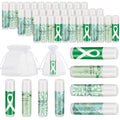 Fumete 100 Sets Suicide Prevention Awareness Lip Balm Bulks Motivational Green Teal Ribbon Lip Balm Gift for Mental Health Awareness Inspirational Party Favor