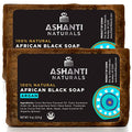 Ashanti Naturals African Black Soap Bar | Scented Natural Black Soap with Raw Shea Butter and Coconut Oil - 2pk 4oz Bars (Argan)