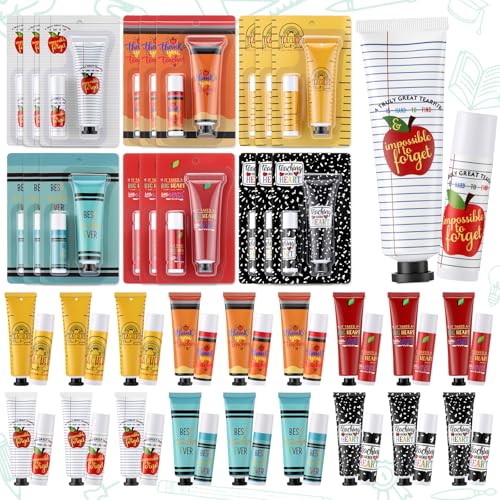 Loopeer 36 Sets Teacher Appreciation Gifts Bulk Hand Cream Lip Balm Set Thank You Gift Travel Size Hand Lotion Moisturizing Lotion Set for Teacher Appreciaton Week Graduation Staff Coworkers