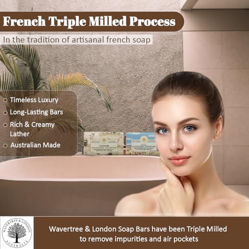 Wavertree & London Duo Gift Box (2 Bars) - 7oz Goats Milk and Beach Scented Moisturizing Triple Milled Natural Soap Bars - Pure Plant Oil Soap Bars for All Skin Types