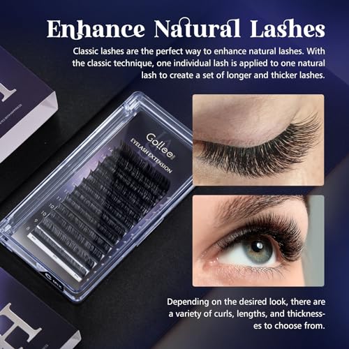 Eyelash Extensions 0.15 C Curl 9-15mm Lash Extensions Supplies Individual Lashes Premium Silk Volume & Classic Lash Soft Matte Dark Professional Eyelashes Extension (C 0.15,9-15 Mixed)