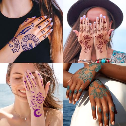 10 Temporary Tattoo Stencils 94 PCS Stencils Realistic, Tattoo Stencils for Face Body Art Painting for Women Men Adults Kids