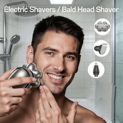 Electric Razors for Women Legs : 5-in-1 Rechargeable Body Shaver, 7D Wet & Dry Bikini Trimmer for for Underarms, Face, Legs, Lips (Gray)