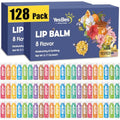 128 Pack Lip Balm, Natural Lip Balm Bulk with Vitamin E and Coconut Oil, Moisturizing Lip Balms for Dry Cracked Lips, Lip Balms for Valentines Gifts Stocking Stuffers - 8 Flavors