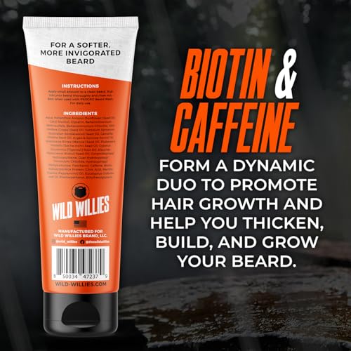 Wild Willies Round Brush and Conditioner Kit - The Better Brush for Styling Hair or Beard, with PROGRO - Softening, Hydrating, Strengthening & Nourishing for a Healthy Look
