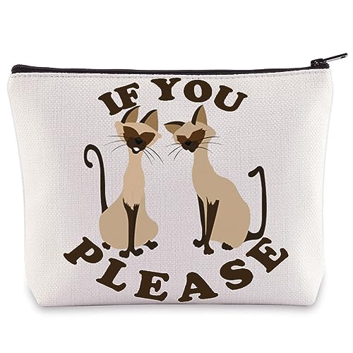 WZMPA Si and Am Cat Cosmetic Bag Lady£¦Tramp Inspired Gifts If You Please Makeup Zipper Pouch Bag Si and Am Merchandise (If You Please)