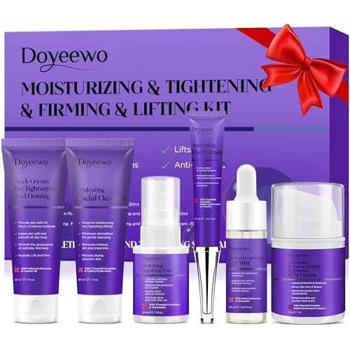 Skin Care Set,6Pcs Professional Womens Teens Tighten Lift Firm Skincare,Hydrate Anti-Aging Facial Routine Kit Travel Gift Set,Birthday Christmas Secret Santa Gifts for Women Teenage Girl Wife Mom | Professional, Travel Skincare, Gift Set