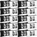 Amylove 20 Pieces Soccer Makeup Bag Gifts Soccer Cosmetic Travel Bag with Words Toiletry Zipper Pouch Portable for Women Football Lover Players Team Accessories
