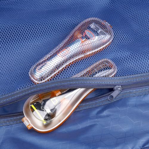 Linkidea 2 Pcs Portable Travel Razor Holder, Protective Razor Case Compatible with Fusion 5 ProGlide, Sensor 3, SkinGuard, Pace 6 Pro (Orange)
