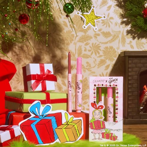 ColourPop x The Grinch Pinky Who Lip Makeup Kit - Limited Edition Lip Liner & Plumping Gloss Balm Hybrid Duo - Holiday Gift Set for Women (2 Count)