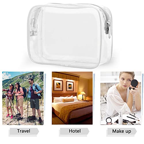 Tergy 20 Packs Clear Cosmetics Bags for Women Men Waterproof Toiletry Bags PVC Makeup Bags Organizer Case with Zipper for Travel Bathroom (White)