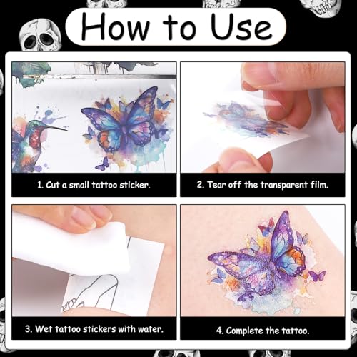 Bad Two the Bone Temporary Tattoos - Yoyuspy 200+ Bad Two the Bone Party Decorations Favors Supplies Birthday Decorations Cute Black White Skeleton Skull Tattoo Stickers Rewards