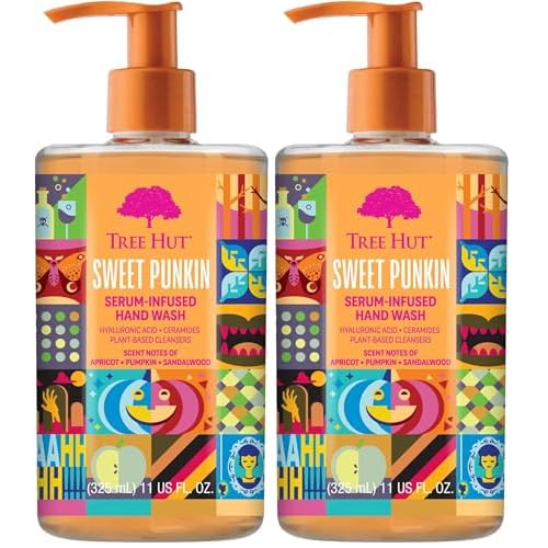 Tree Hut Sweet Punkin Serum Infused Hand Wash | Nourish & Hydrate Hands with Strengthening Skin Care | Long Lasting Scent | Cleanse & Lock in Moisture | 11 fl oz. (Pack of 2)