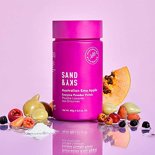 Sand & Sky Powder Exfoliator Enzyme Exfoliator Vitamin C Exfoliant - Australian Glow Berries Rice Polish Brightening Face Wash, Gentle Daily Exfoliant, Papaya Enzymes, Resveratrol