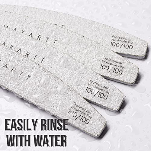 Makartt Nail File Zebra Nail Files 100 100 Grit Bundle with Nail Drill Bits Set, 10Pcs Tungsten Carbide Nail Drill Bits