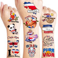 100PCS Costa Rica Pura Vida Temporary Tattoos Birthday Party Decorations Favors Supplies Summer Tropical Beach Tattoo Stickers Gifts For Kids Boys Girls School Rewards Prizes Carnival